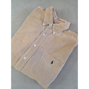 Vintage Ralph Lauren Big Shirt Men's Tan Corduroy Button Down Cotton XL